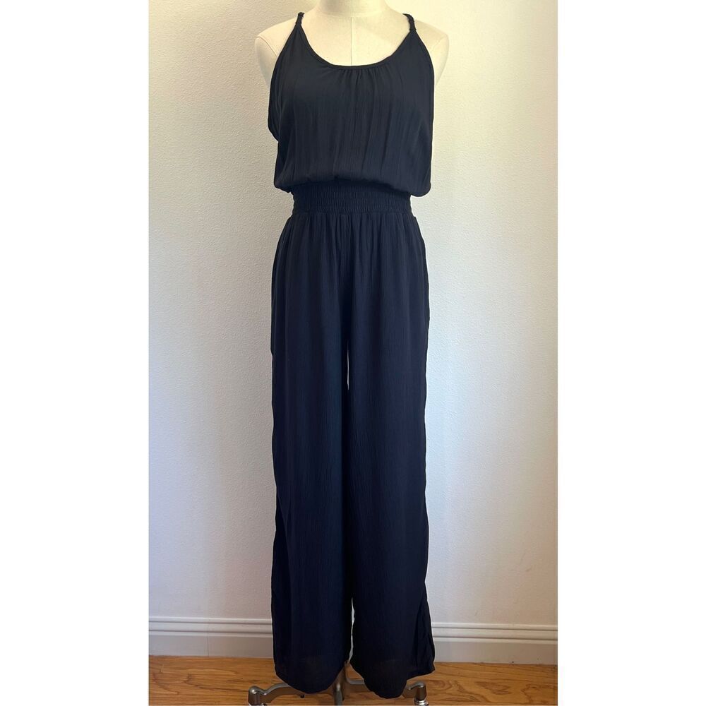 PrAna Fernie Wide Leg Jumpsuit Black NWT Lightweight Cover-Up Size XS
